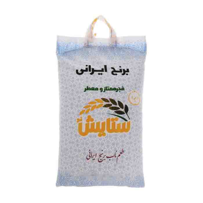 عکس اصلی برنج ایرانی فجر ممتاز و معطر ستایش وزن 10 کیلوگرم